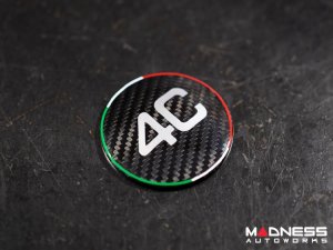 Alfa Romeo 4C Carbon Fiber Badge Cover Kit - Italian Stripe